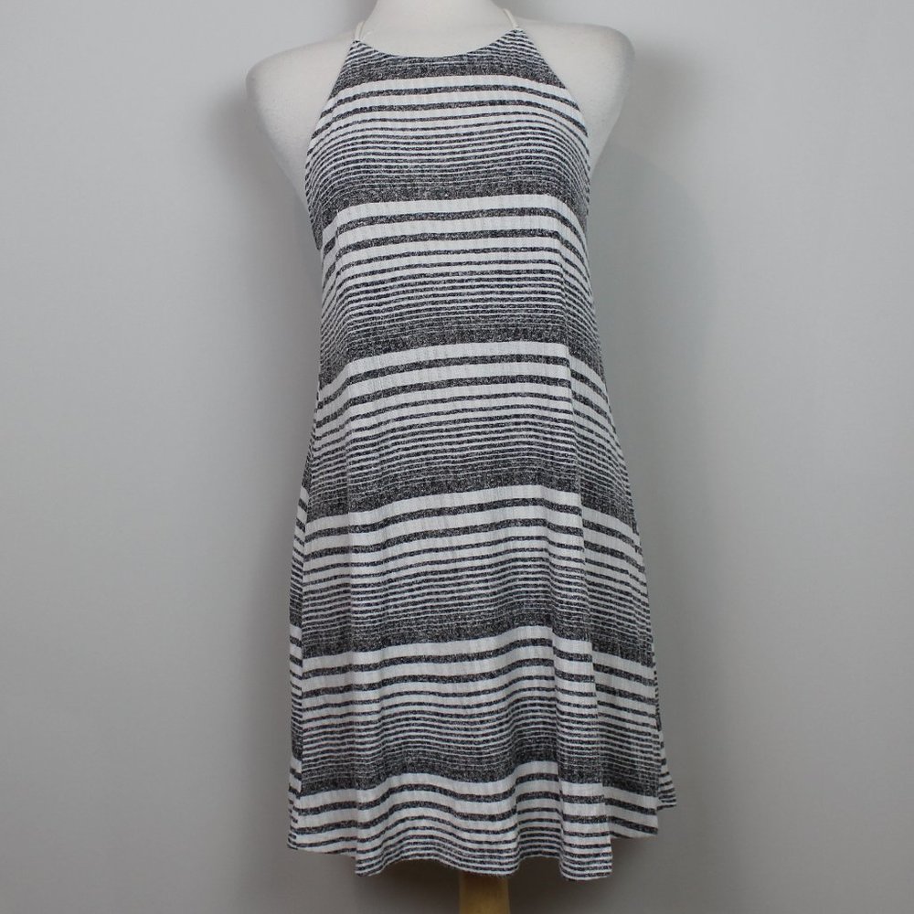 Everly Gray and White Striped Racerback Dress